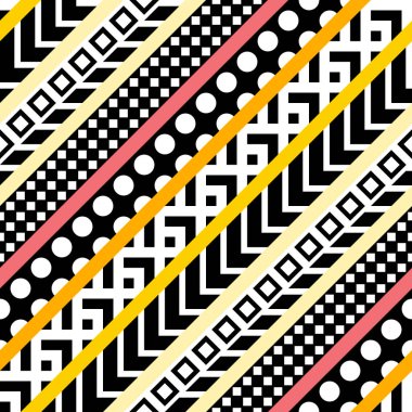 Retro renk seamless modeli. Süslü geometrik sanat baskı. Etnik hipster süs satırları zemin.