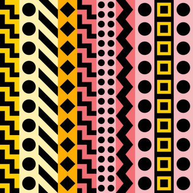 Retro renk seamless modeli. Süslü geometrik sanat baskı. Etnik hipster süs satırları zemin.