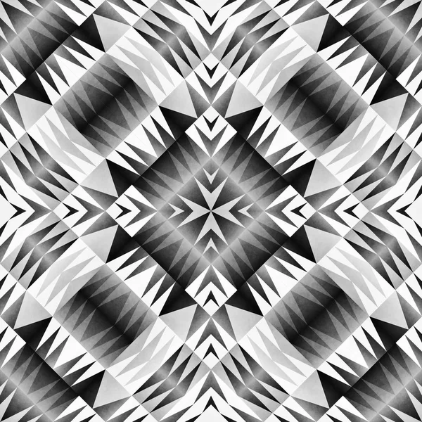 Patrón étnico tribal sin costura. Ilustración ornamental geométrica. Textura elegante en blanco y negro —  Fotos de Stock