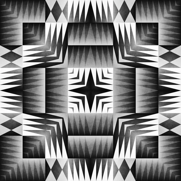 Patrón étnico tribal sin costura. Ilustración ornamental geométrica. Textura elegante en blanco y negro —  Fotos de Stock