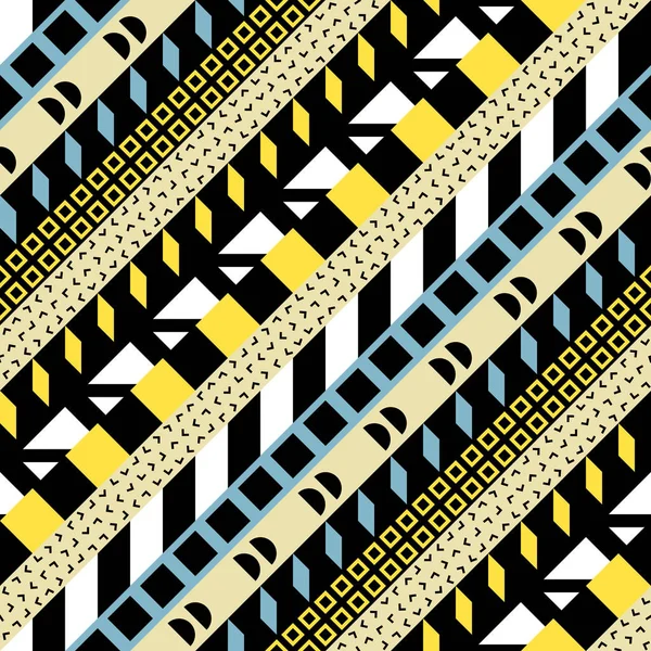 Retro Farbe nahtlose Muster. Fantasievolle abstrakte geometrische Kunstdrucke. Ethnische Hipster ornamentale Linien Hintergrund. — Stockfoto