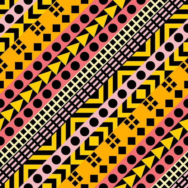 Retro renk seamless modeli. Süslü geometrik sanat baskı. Etnik hipster süs satırları zemin.