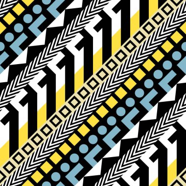 Retro renk seamless modeli. Süslü geometrik sanat baskı. Etnik hipster süs satırları zemin.