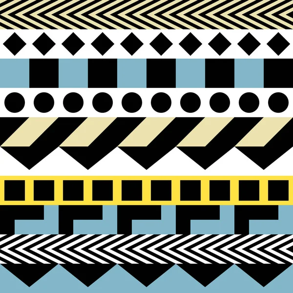 Retro Farbe nahtlose Muster. Fantasievolle abstrakte geometrische Kunstdrucke. Ethnische Hipster ornamentale Linien Hintergrund. — Stockfoto