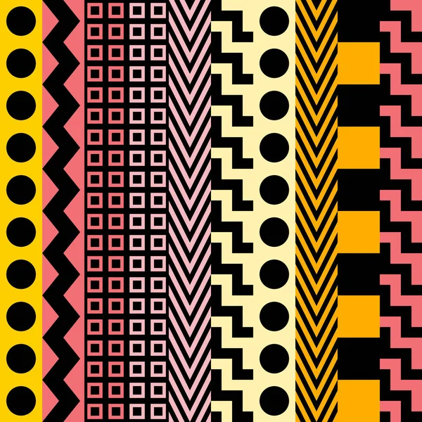 Retro renk seamless modeli. Süslü geometrik sanat baskı