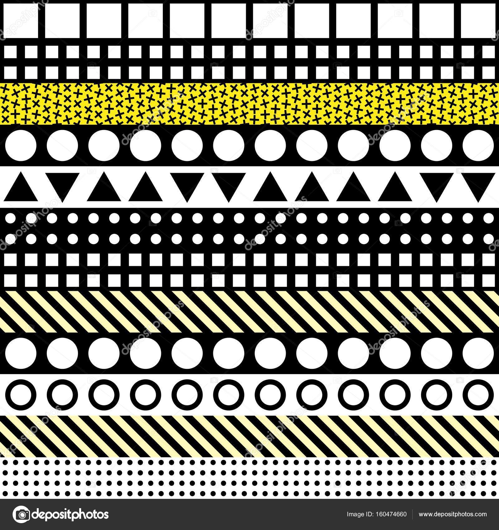 Decorative geometric shapes tiling. Monochrome irregular pattern