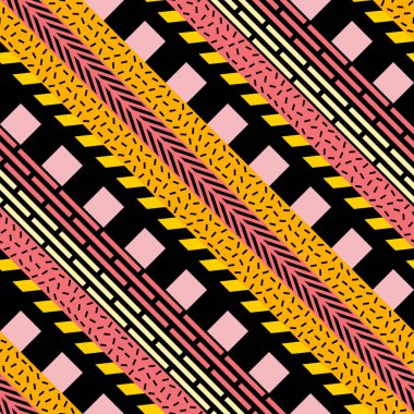 Retro renk seamless modeli. Süslü geometrik sanat baskı. Etnik hipster süs satırları zemin.