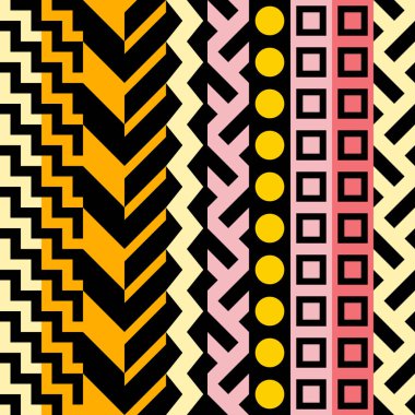 Retro renk seamless modeli. Süslü geometrik sanat baskı. Etnik hipster süs satırları zemin.