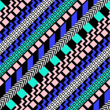 Retro renk seamless modeli. Süslü geometrik sanat baskı. Etnik hipster süs satırları zemin.