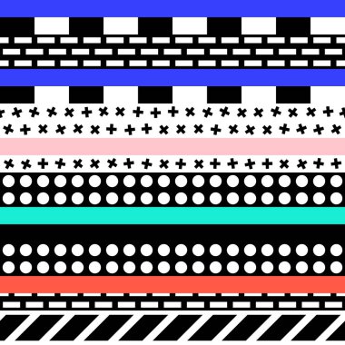 Retro renk seamless modeli. Süslü geometrik sanat baskı. Etnik hipster süs satırları zemin.