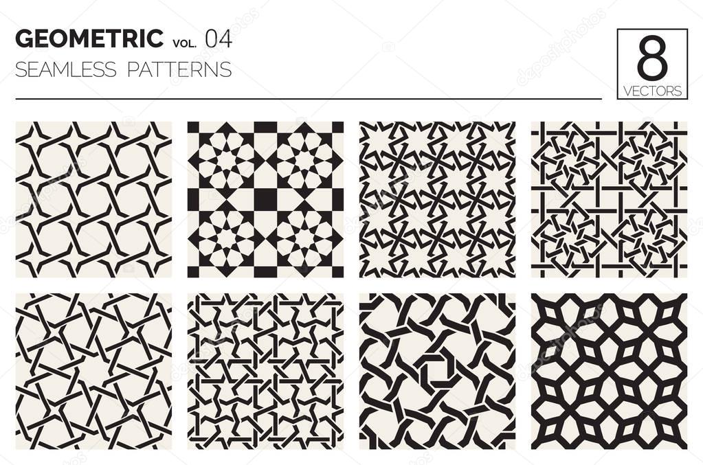 Minimal geometric seamless patterns set