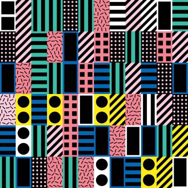 Fayans dekoratif geometrik şekiller. Çok renkli düzensiz. Renkli arka plan. Sanatsal dekoratif süs kafes