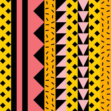 Retro renk seamless modeli. Süslü geometrik sanat baskı. Etnik hipster süs satırları zemin.