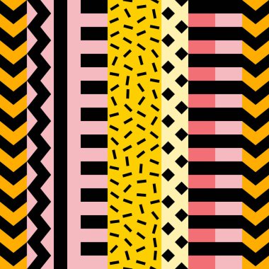 Retro renk seamless modeli. Süslü geometrik sanat baskı. Etnik hipster süs satırları zemin.