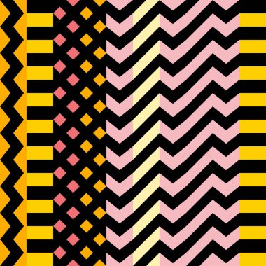 Retro renk seamless modeli. Süslü geometrik sanat baskı. Etnik hipster süs satırları zemin.