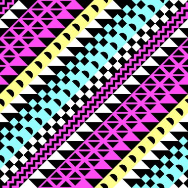 Retro renk seamless modeli. Süslü geometrik sanat baskı. Etnik hipster süs satırları zemin.