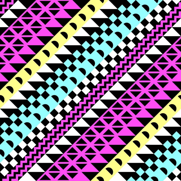Retro renk seamless modeli. Süslü geometrik sanat baskı. Etnik hipster süs satırları zemin.