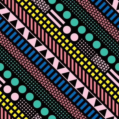 Fayans dekoratif geometrik şekiller. Çok renkli düzensiz. Renkli arka plan. Sanatsal dekoratif süs kafes