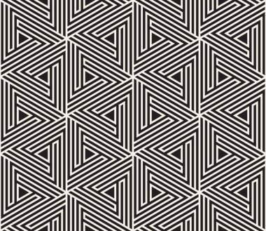 Vektör seamless modeli. Modern şık soyut doku. Çizgili öğelerinden geometrik döşeme yinelenen