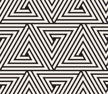 Vektör seamless modeli. Modern şık soyut doku. Çizgili öğelerinden geometrik döşeme yinelenen