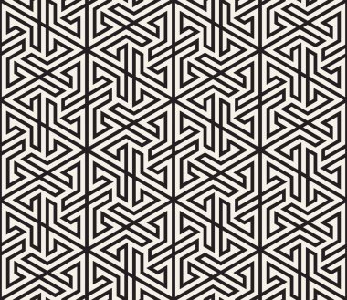 Vektör seamless modeli. Modern şık soyut doku. Çizgili öğelerinden geometrik döşeme yinelenen