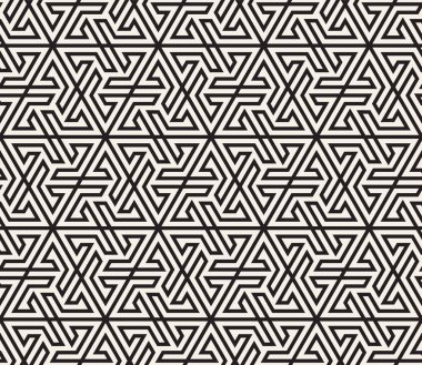 Vektör seamless modeli. Modern şık soyut doku. Çizgili öğelerinden geometrik döşeme yinelenen