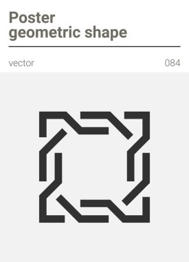 Poster çok az geometrik vektör şekli 