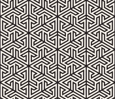 Vektör seamless modeli. Modern şık soyut doku. Çizgili öğelerinden geometrik döşeme yinelenen