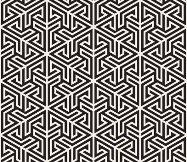 Vektör seamless modeli. Modern şık soyut doku. Çizgili öğelerinden geometrik döşeme yinelenen