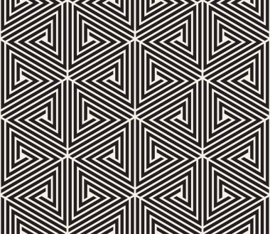 Vektör seamless modeli. Modern şık soyut doku. Çizgili öğelerinden geometrik döşeme yinelenen