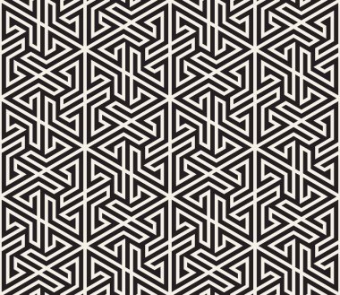 Vektör seamless modeli. Modern şık soyut doku. Çizgili öğelerinden geometrik döşeme yinelenen