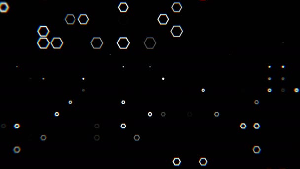 Случайно растущие шестиугольники с RGB Shift — стоковое видео