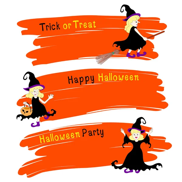 Flachbild-Halloween-Banner — Stockvektor