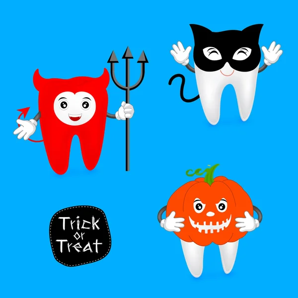 Halloween concept de dents ensemble — Image vectorielle