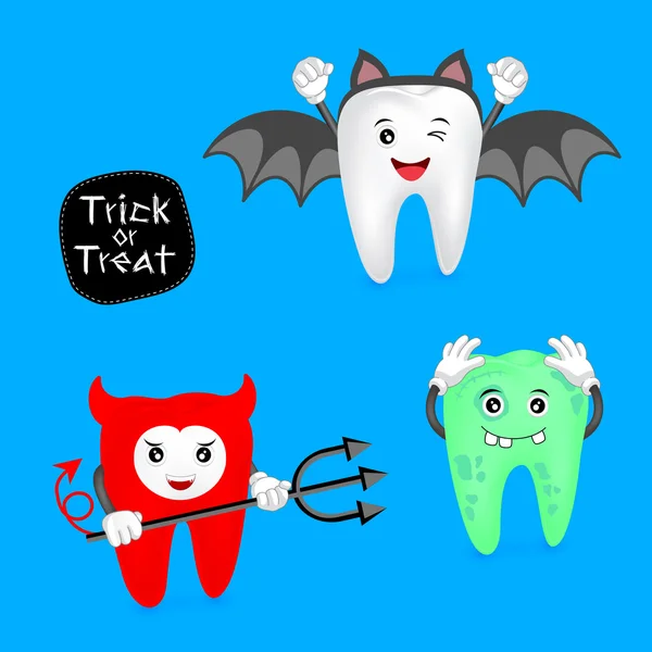 Halloween concepto de conjunto de dientes — Archivo Imágenes Vectoriales