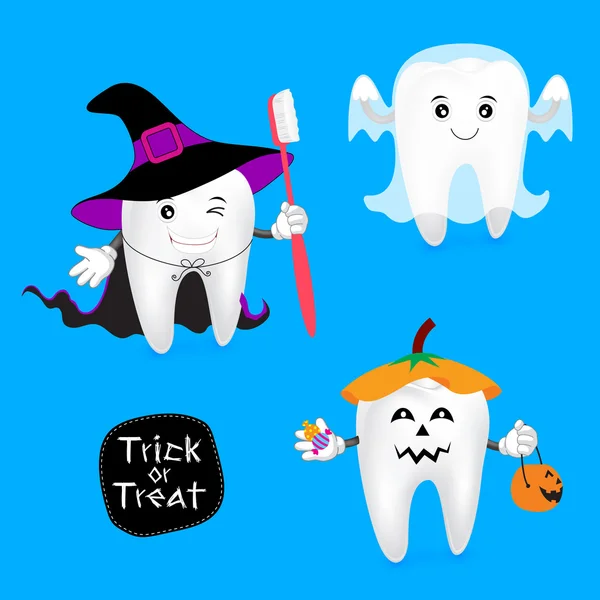 Halloween-Konzept der Zähne gesetzt — Stockvektor