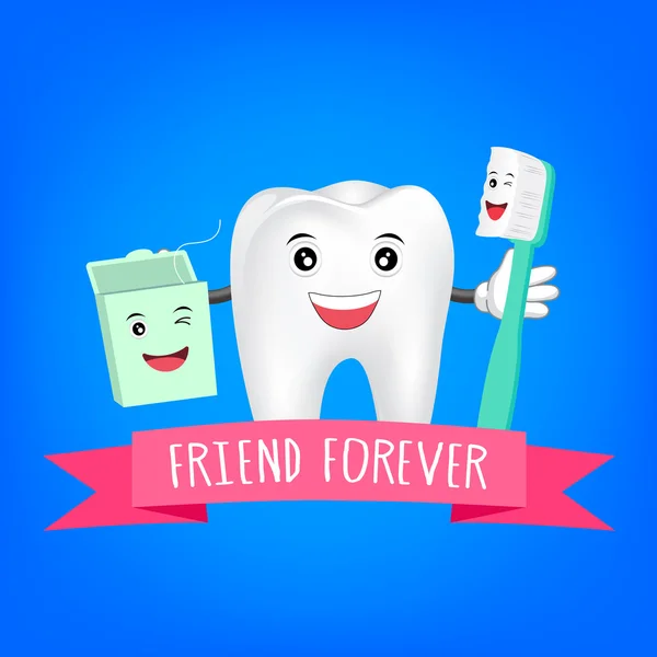 Beste vrienden tanden. Vriend voor eeuwig. — Stockvector