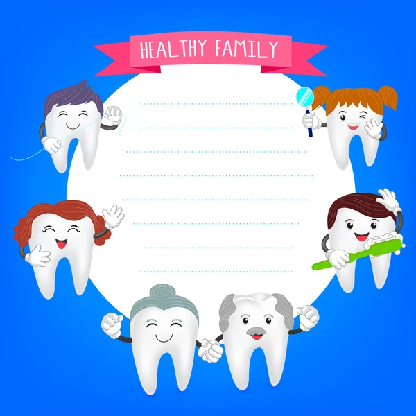 Conjunto de dentes de família feliz . —  Vetores de Stock