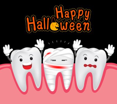 Diş ve mumya mutlu Cadılar Bayramı.