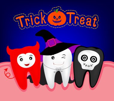 Cadılar Bayramın kutlu olsun diş canavar cadı ve ruh.