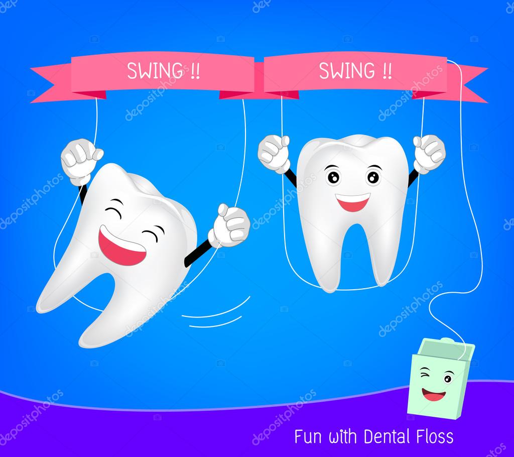 Cute cartoon teeth with floss. Stock Vector Image by ©wowow #125589484 Cute cartoon teeth with floss. Stock Vector Image by ©wowow #125589484