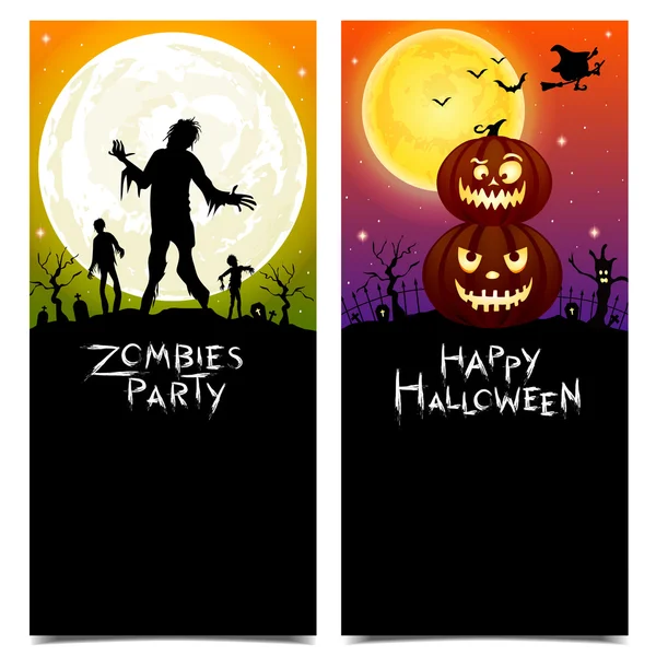 Feliz fiesta de Halloween y Zombies . — Vector de stock