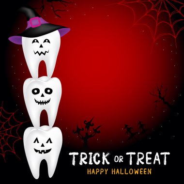 Cadılar Bayramı kavramını diş karakter kümesi.