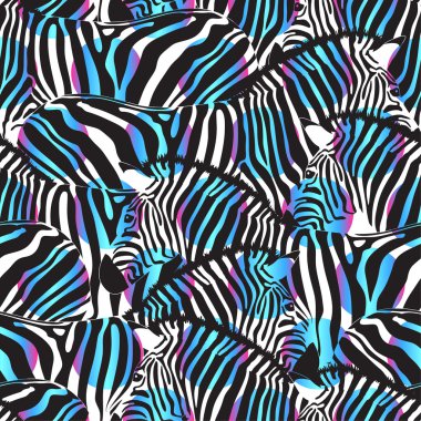 Daire şeklinde renkli zebra seamless modeli.