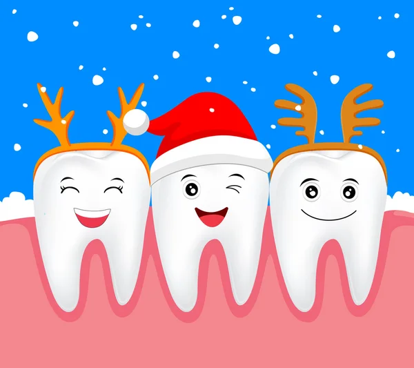 Dientes de Navidad carácter concepto . — Archivo Imágenes Vectoriales