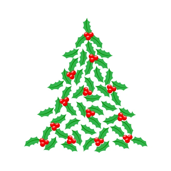 Árvore de Natal verde e vermelho . — Vetor de Stock