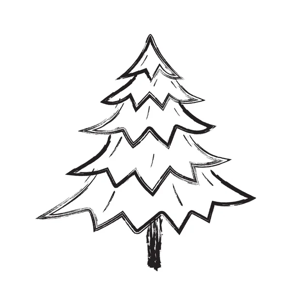 Árvore de Natal desenhada à mão — Vetor de Stock
