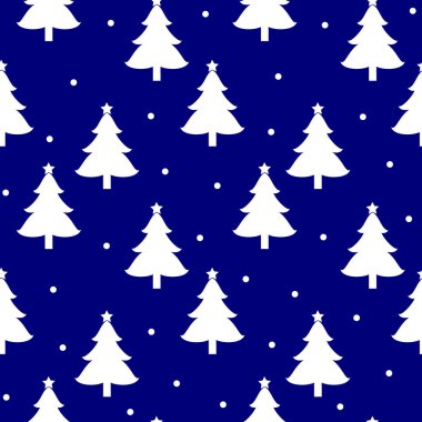Beyaz Noel ağaçları seamless modeli.