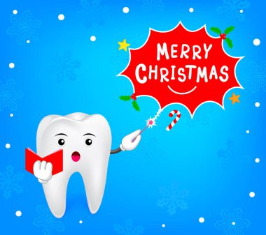 Neşeli Noel için bir sihirli değnek ile büyü ile diş.