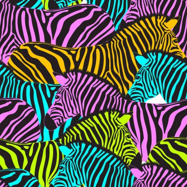 Renkli zebra seamless modeli.
